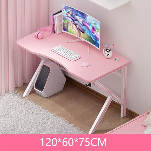 Pink Gaming Desk Girls Study Desk Laptop Table Computer Table White Live Gamer Home Live Desk Bedroom Desktop Gamer Desk
