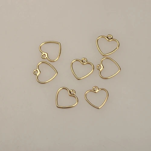 20pcs/Lot 12MM Zinc Alloy Mini Sweet Hollow Love Heart Shape Charms for DIY Earrings Jewelry Making Accessories