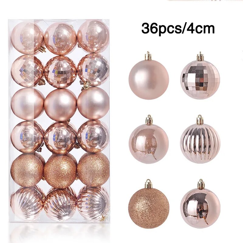24/36pcs Christmas Balls Christmas Tree Ornament Hanging Pendent Xmas Decoration 2023 Christmas Ornaments Navidad 2024