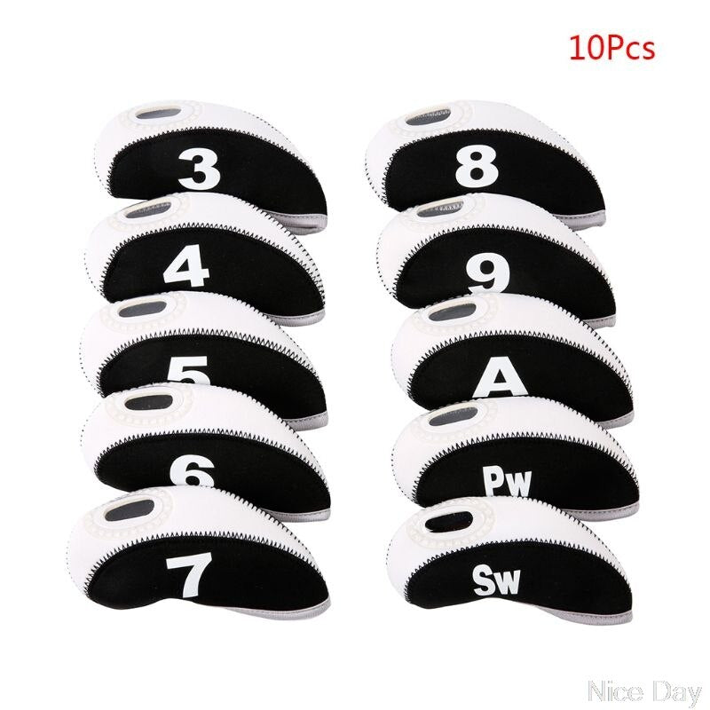 9/10/12Pcs Portable PU Golf Club Iron Head Covers Protector Golfs Head Cover Set D11 19 Dropship
