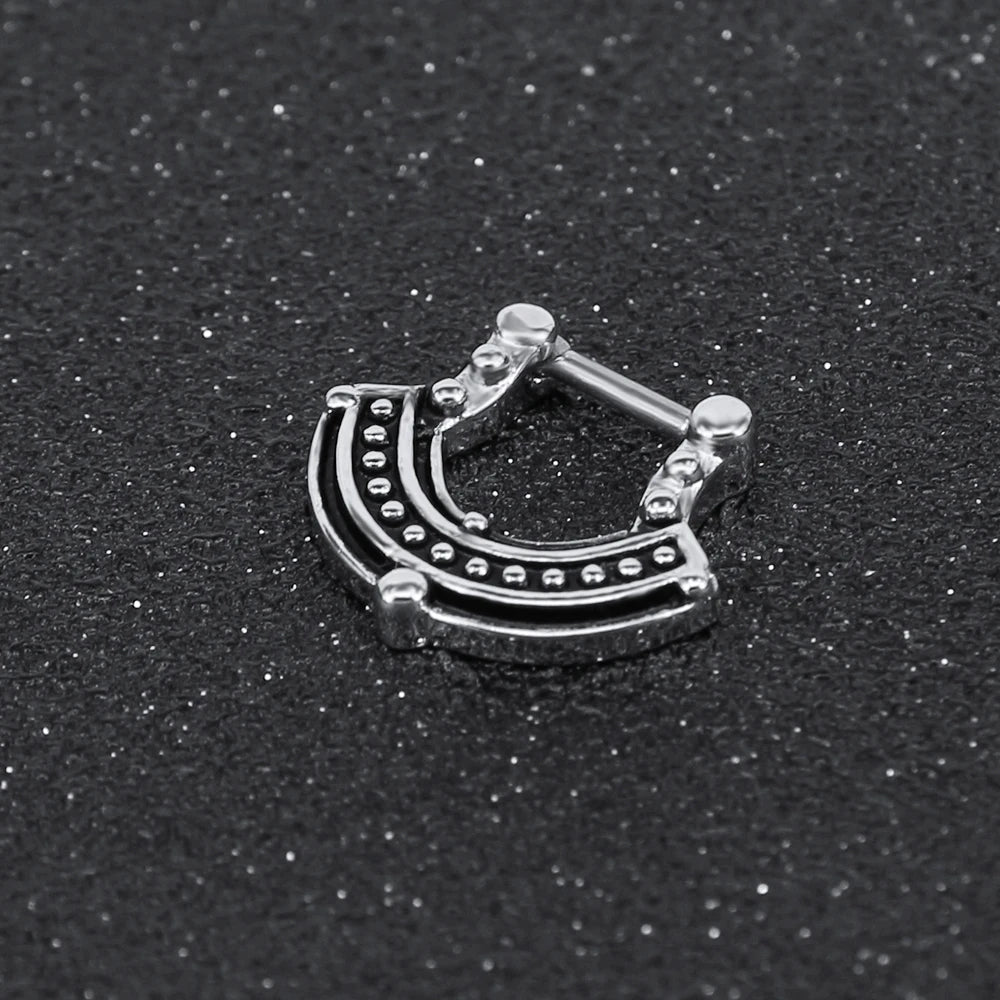 Indian Nose Piercing Septum Clicker Real Clip Rings Piercing Jewelry Septum Tribal Hoop Nose Ring Body Piercing Septo Indiano