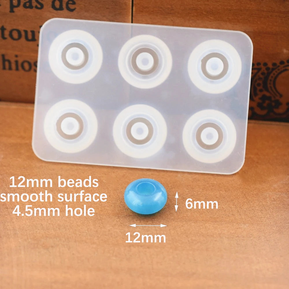 SNASAN Silicone Mold for 12mm 16mm Beads With Big Hole Jewelry Making Necklace Bracelet Bead Epoxy Resin Silicone Mould Handmade