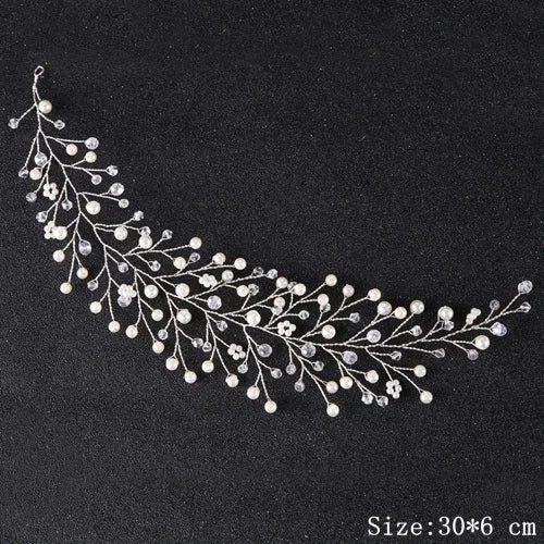 Rhinestone Crystal Headbands Wedding Hair Accessories Bridal Pearl Headband Pearl Hair Band Handmade Bridal Head Jewelry