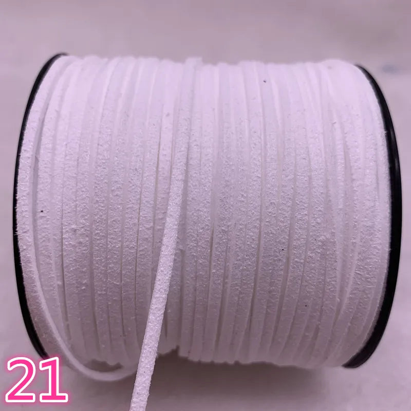 NEW 5yards/Lot 3mm Double Sided Suede Braided Cord Korean Velvet Leather Handmade Beading Bracelet Jewelry String