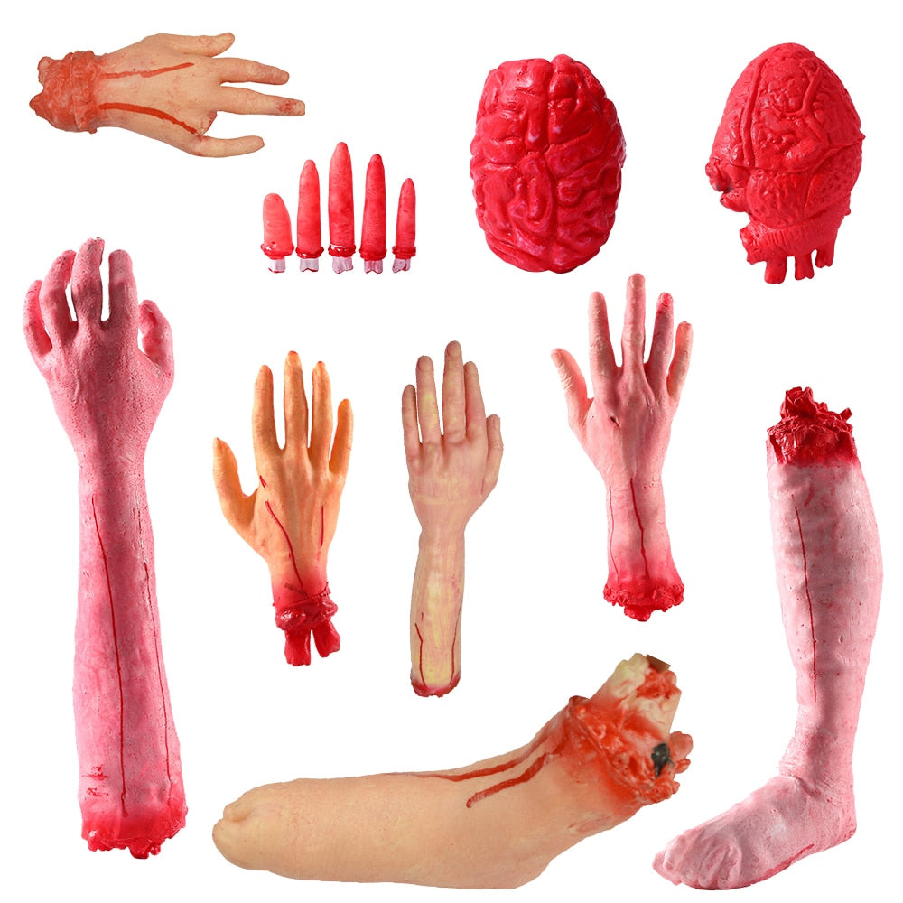 1Pc Halloween Horror Bloody Human Heart Brain Foot Arm Finger Halloween Decoration Halloween Party Haunted House Escape Ornament
