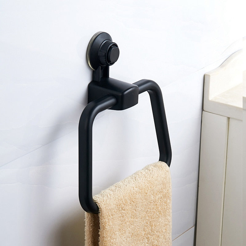 KLX-Vacuum Strong Suction Cup Towel Ring for Kitchen, No Trace, Towel Hook, Home Storage Shelf, Bathroom Towel
