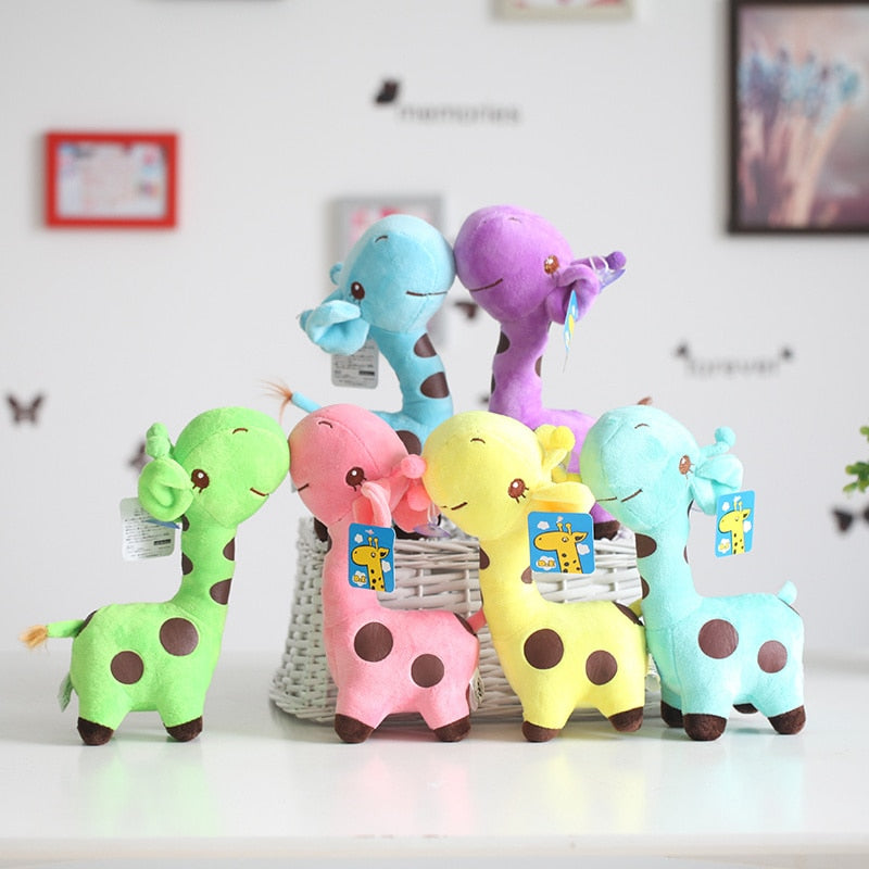18cm/25cm Cute Giraffe Plush Toy Pendant Soft Deer Stuffed Cartoon Animals Doll Baby Kids Toys Christmas Birthday Colorful
