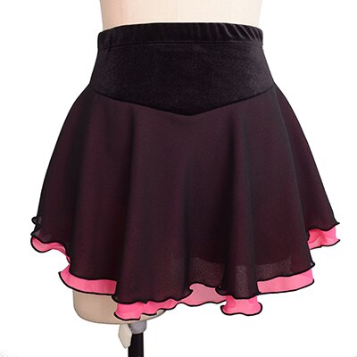 Women Girls Ice Skating Skirt Figure Skating Solid Color Short Skirt