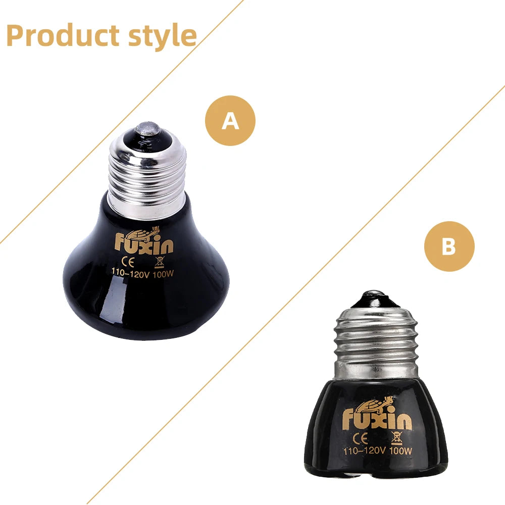 E27 Pet Heating Lamp Mini Infrared Ceramic Emitter Heat Bulb Pets Turtle Heating Light Box Warmer Light Bulbs 25/50/75/100w