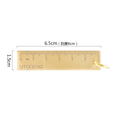 Creative Brass Keychain Portable Key Ring Bottle Opener Whistle Ruler Sealed Box Unique Organizer Tools Keychain Accessories