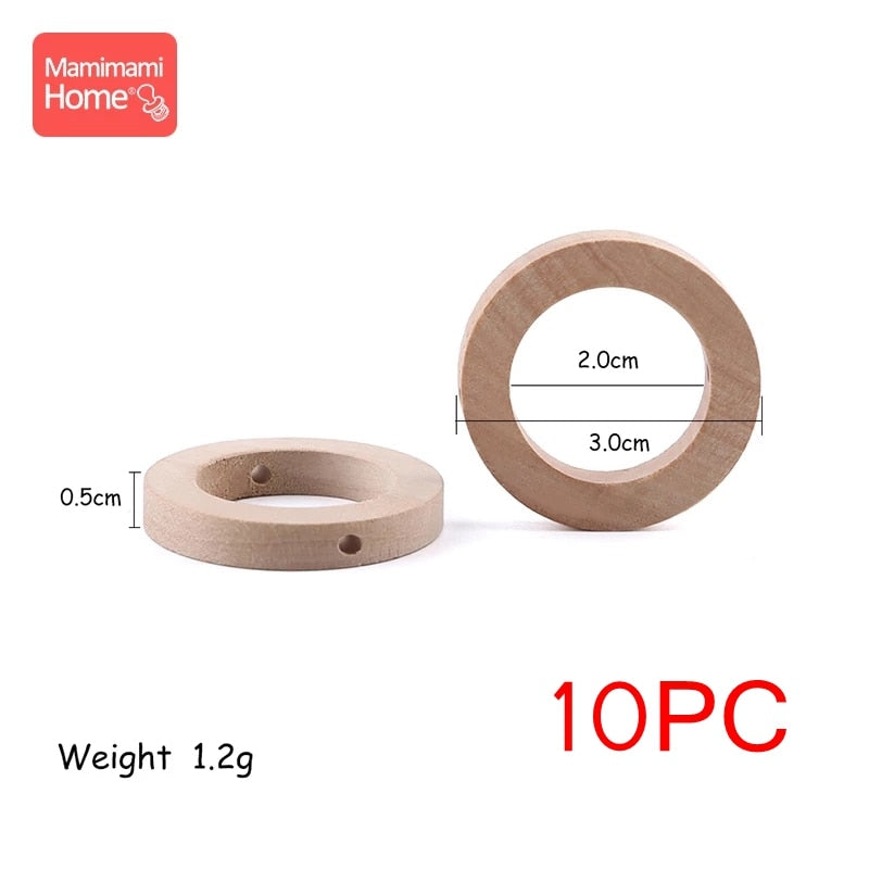 20PCS 25*8MM Wood Teether DIY Crafts for Baby Nursing Bracelets Necklace Wooden Rings Children'S Goods Teething Wooden Blank Toy