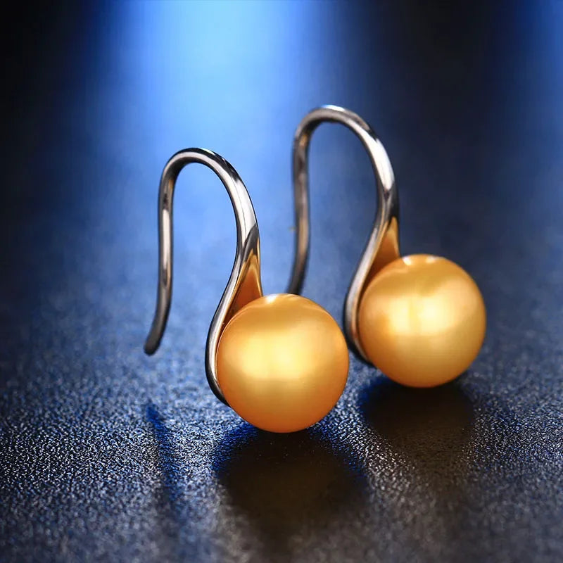 HENGSHENG Trendy Jewelry Earrings 8-9mm Black 100% Nature Freshwater Pearl Earring for Women 925 Silver Earrings