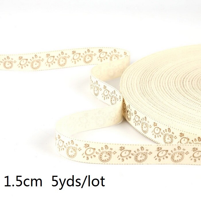 5yards Cartoon Printed Cotton Ribbons Hairbows Christmas Decoration for Home Gif