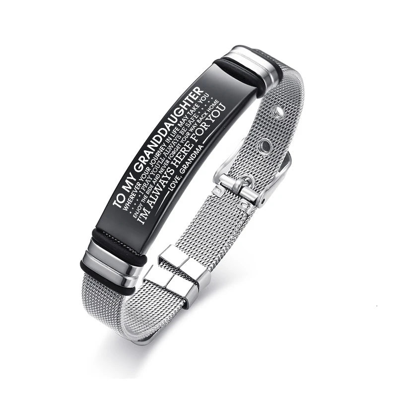 Meaeguet Personalized Bangle Men's Slide Mesh Bracelet Customized Name Wristband Stainless Steel Male Bileklik Pulseira