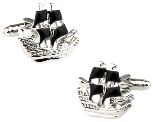 Cufflinks Retail Novelty Sail Design Blue White Color Sport Series Cufflinks for Men Cuff Links