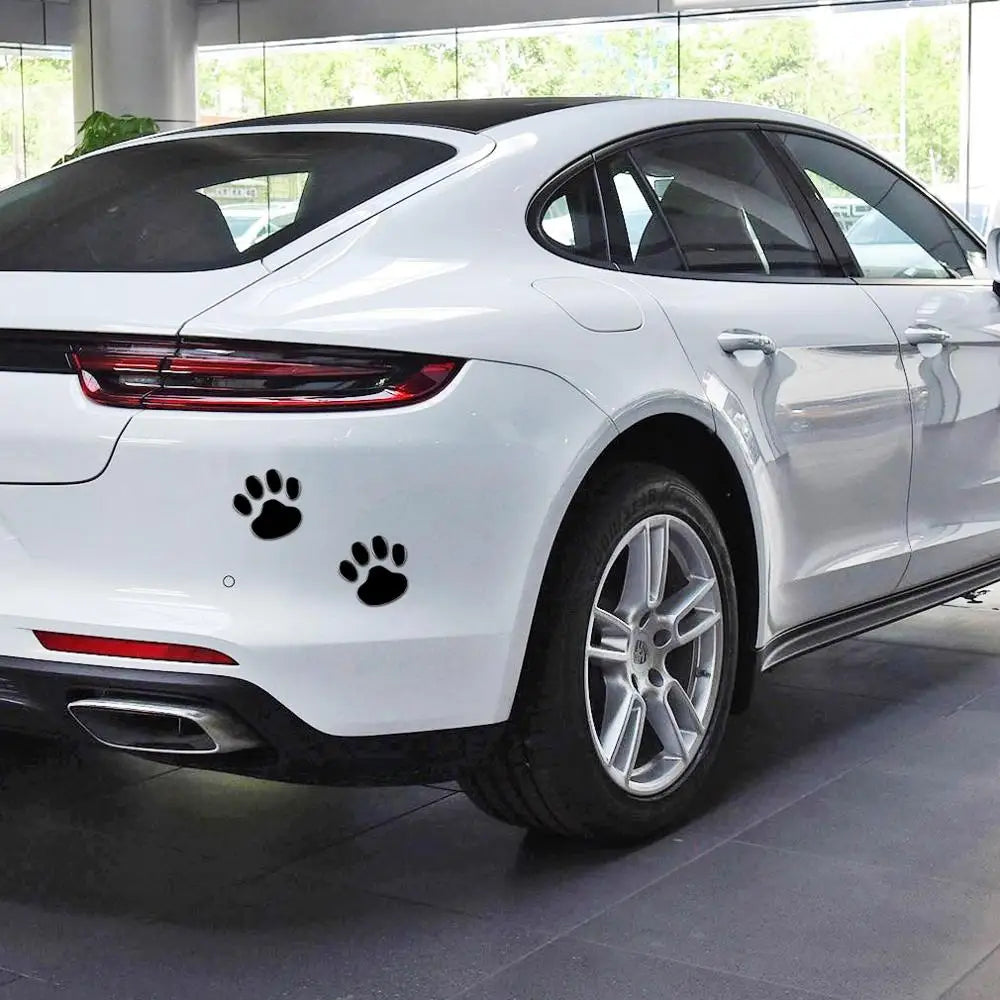 2Pcs/Set Car Sticker Cool Design Paw 3D Animal Dog Cat Bear Foot Prints Footprint Decal Car Stickers Silver Red Black Golden
