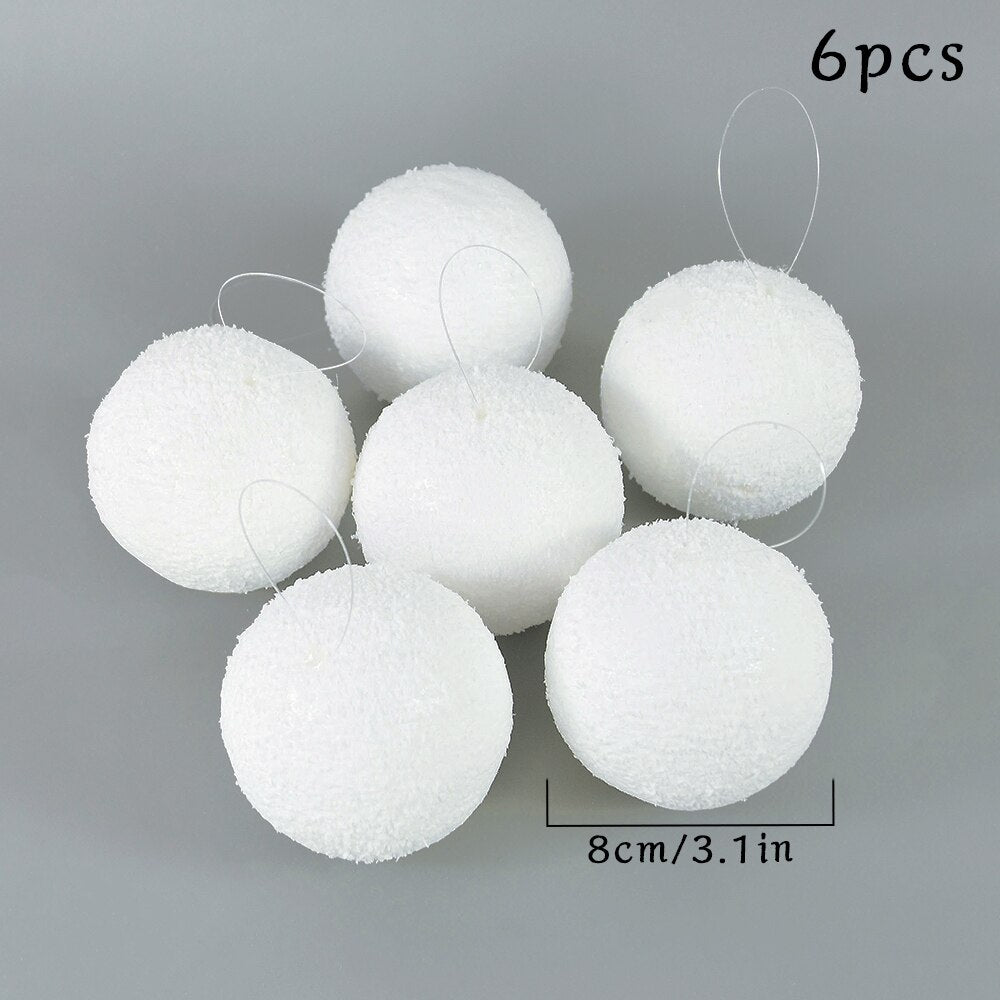 10/8/6cm Shatterproof White Foam Christmas Balls for Xmas Tree Decor Christmas Ornament Christmas Tree Decorations