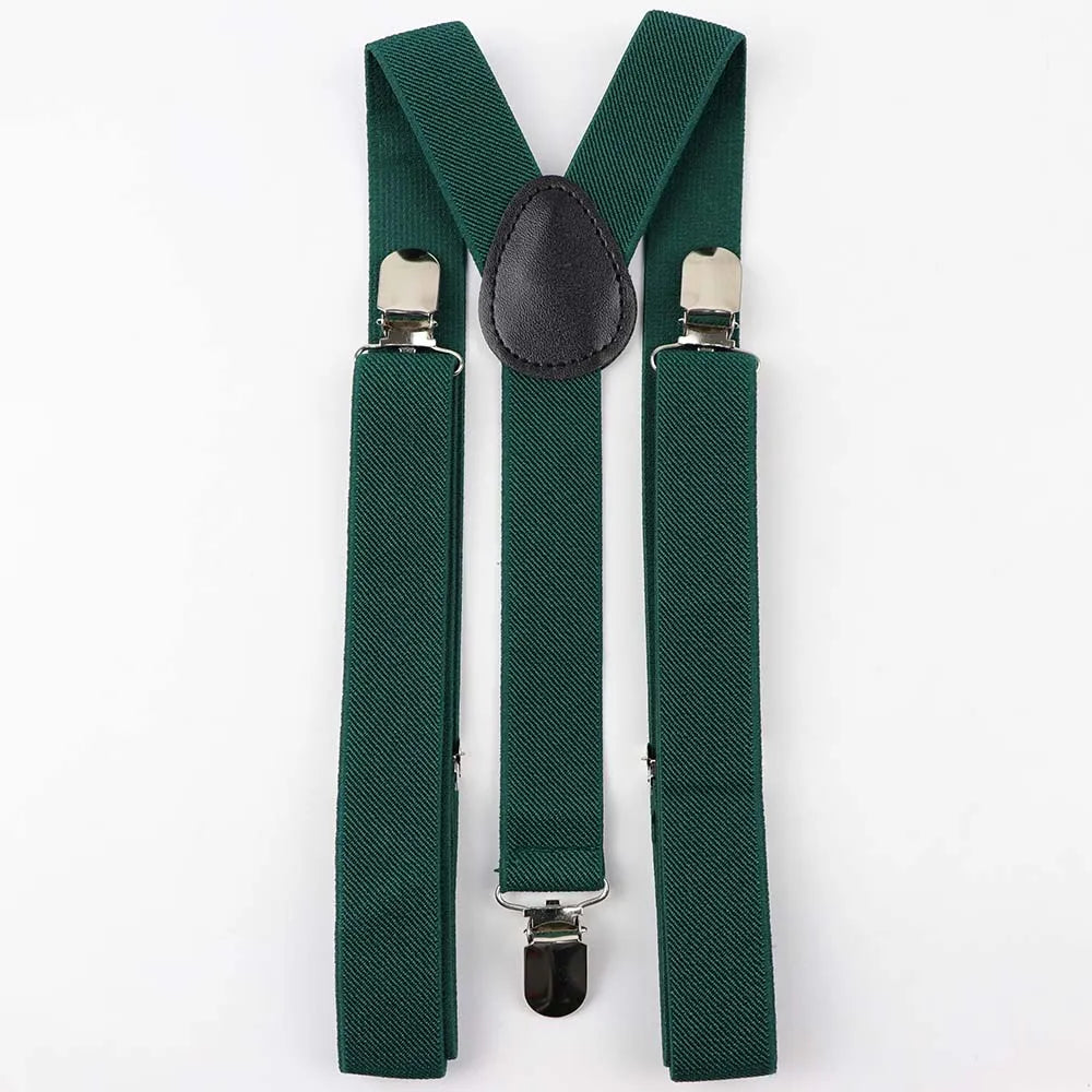 Solid Color Man's Belt Men Women Suspenders Polyester Y-Back Braces Adjustable Elastic