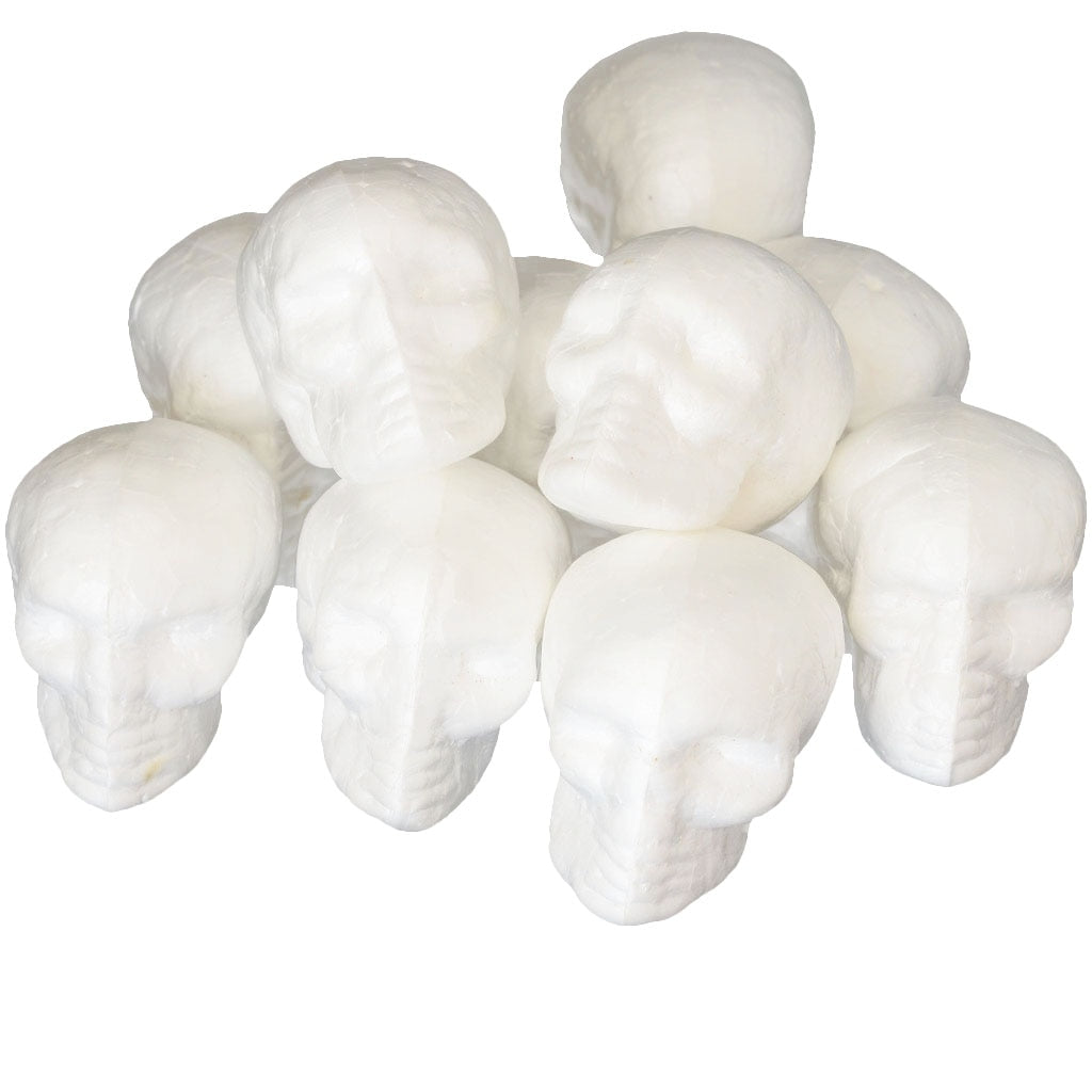 10set Halloween Skull Head Styrofoam Ornaments Skeleton Halloween Decor Scary Man Bone Party Decor DIY Kid Craft