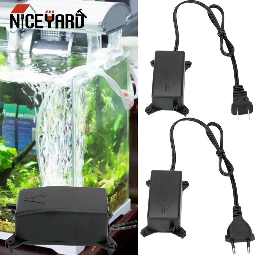 NICEYARD Ultra Low Noise Mini Fish Tank Oxygen Pump Aquarium Air Pump Fish Tank Air Compressor Oxygen Pump Aquarium