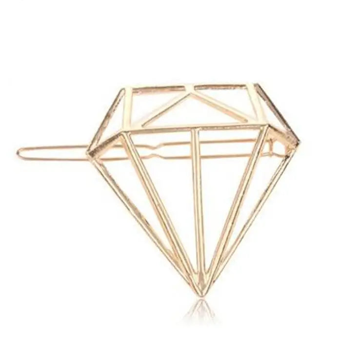 Metal Leaf Hair Clip Barrettes Hairpin Barrette Hair Claws Women Girls Trend Charm Moon Round Triangle