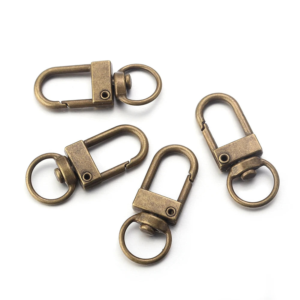 Louleur Key Chain Key Ring Keychain Bronze Rhodium Gold Color 28mm Long Round Split Keyrings DIY Jewelry Making