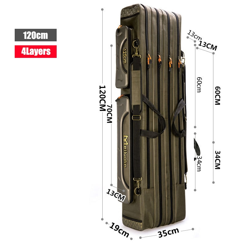 80cm 110cm 120cm Thick Oxford Fishing Bags Foldable Fishing Rod Fishing Pole Tools Storage Bag Large Capacity Pesca Bag XA114G