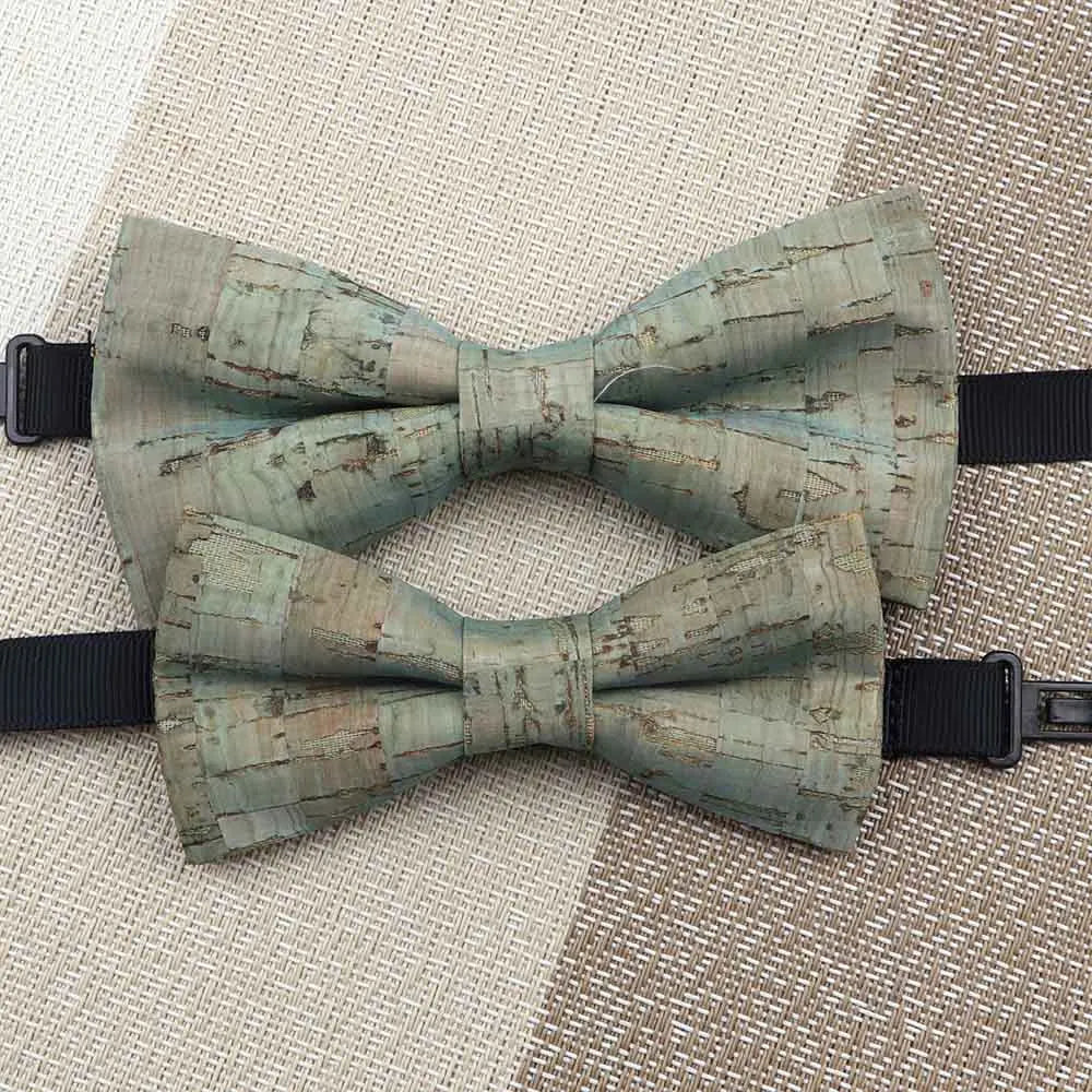 Fashion New Cork Wood Kids Bow Ties Novelty Handmade Fancy Bowtie Adjustable Butterfly Party School Children Accessories