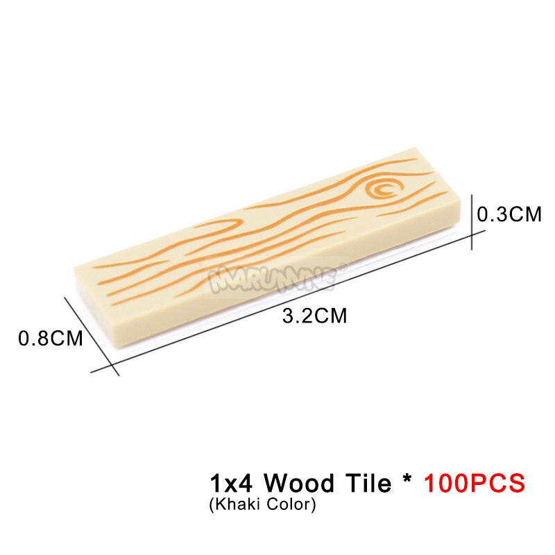 MARUMINE 1x4 Tile Plate Blocks 100PCS Board Floor Wood MOC Classic Building Bricks Idea Bulk Parts 2431 26583 10638 Compatible