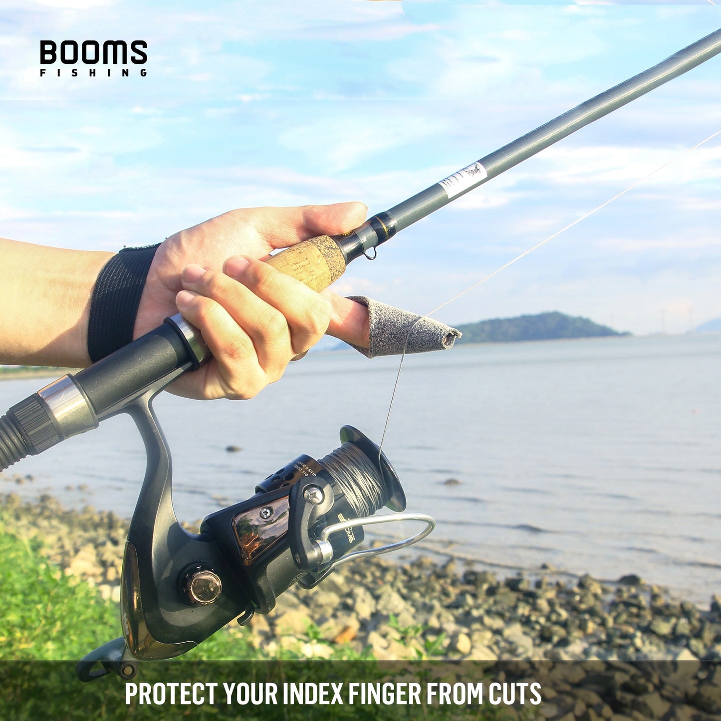 Booms Fishing FG1 Single Finger Protector Fly Fishing Gloves Non-Slip Breathable, Surf Casting Glove Fishing Tools Accessories
