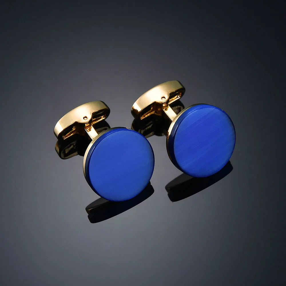 Novelty Luxury Quality Copper Carbon Fibe/ Red Wood/Crystal Cufflinks Design for Mens French Suit Accessories Jewellery Gemelos