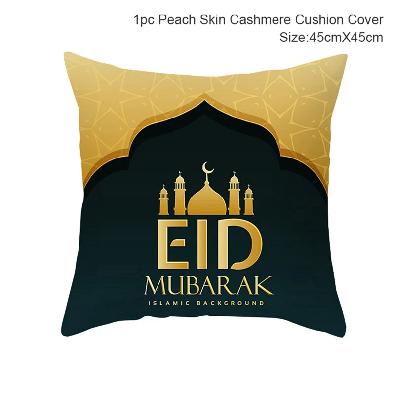 Ramadan MUBARAK Cushion Cover Eid Mubarak Decoration Islamic Muslim Party Favors Islam Eid Al Adha Ramadan Kareem 45x45cm