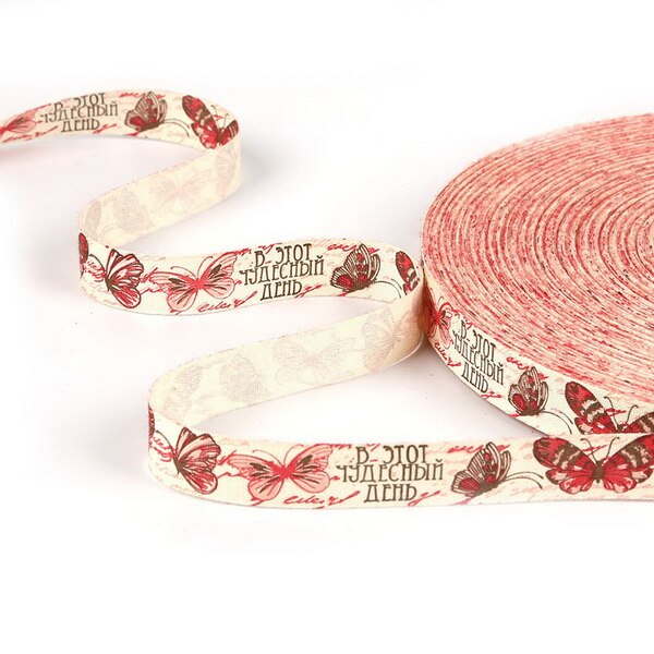 5yards Cartoon Printed Cotton Ribbons Hairbows Christmas Decoration for Home Gif
