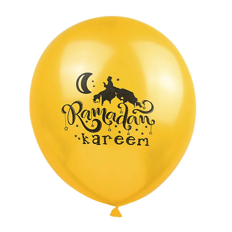 10Pcs Eid Mubarak Latex Balloon Ramadan Kareem Decoration Air Globos Ramadan Mubarak Muslim Islamic Festival Party Supplies 2024