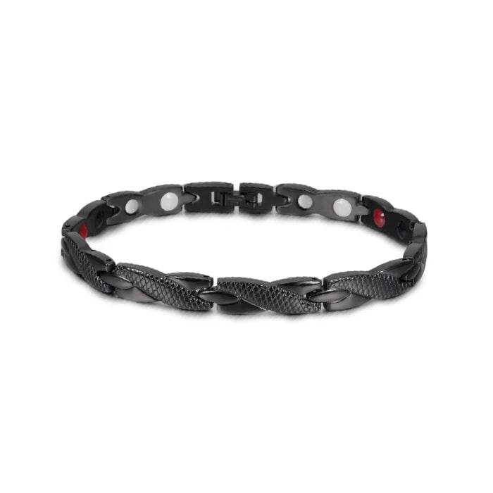 Vinterly Health Energy Bracelet Male Cross Stainless Steel Magnetic Bracelet Men Gold-Color Chain Link Bracelet for Men Jewelry