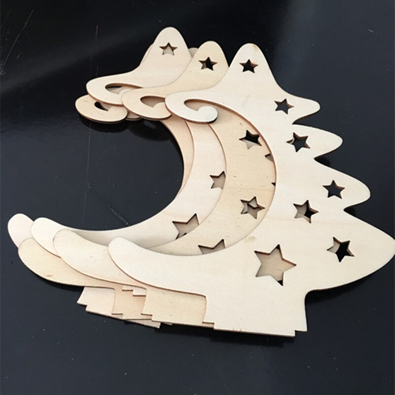 Wood Slices With Stand Natural Unfinished Christmas Wooden Tree Star Crafts for