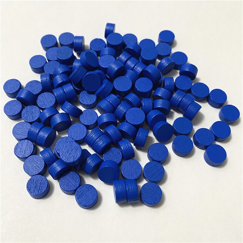 100Pcs Diameter 10*5MM Pawn Wooden Game Pieces Colorful Pawn/Chess for Board Game/Educational Games Accessories