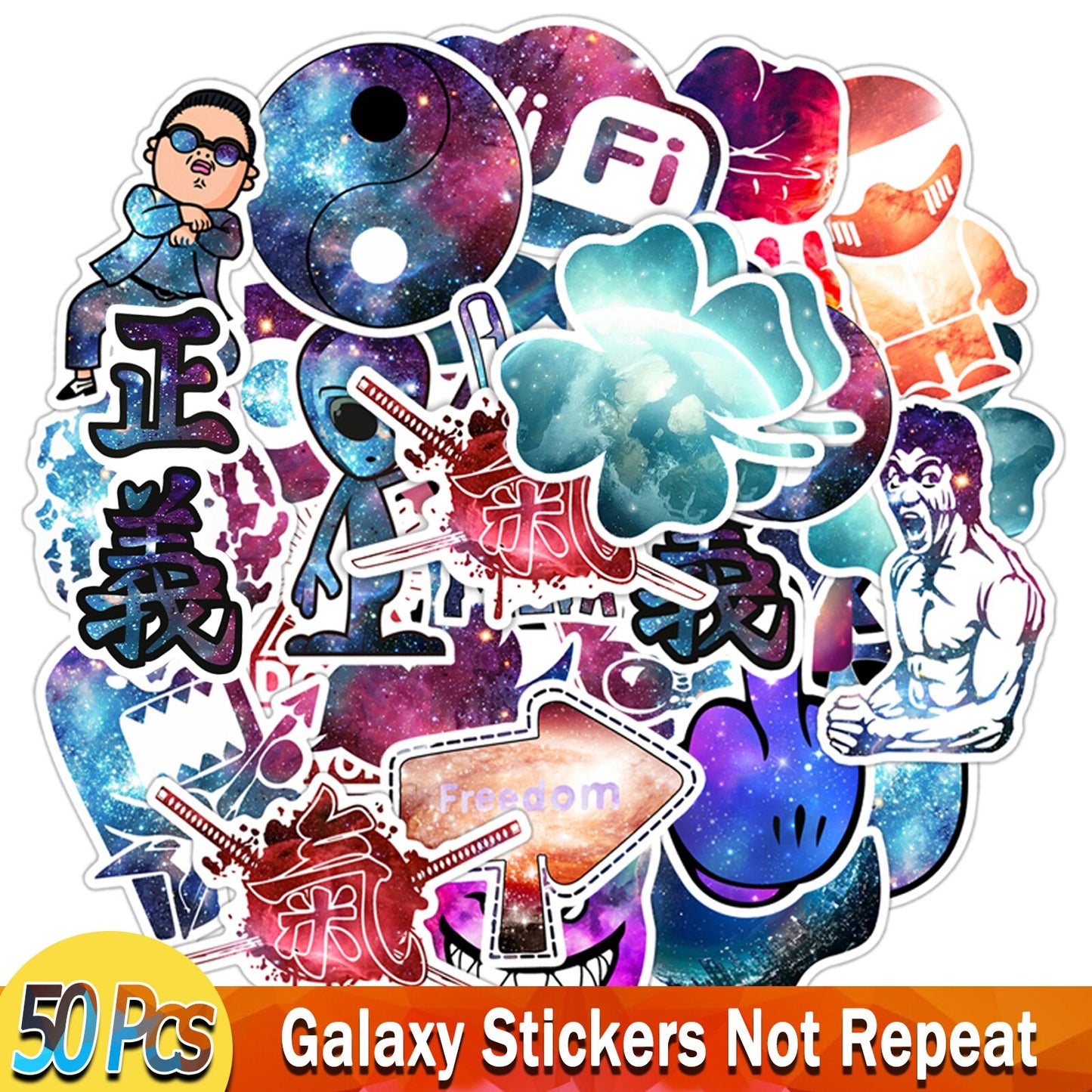 YAMIOW Anime Stickers Cartoon Animals Neon Light Butterfly Dogs Style Skateboard Sticker for Laptop Car Luggage Bicycle Guitar
