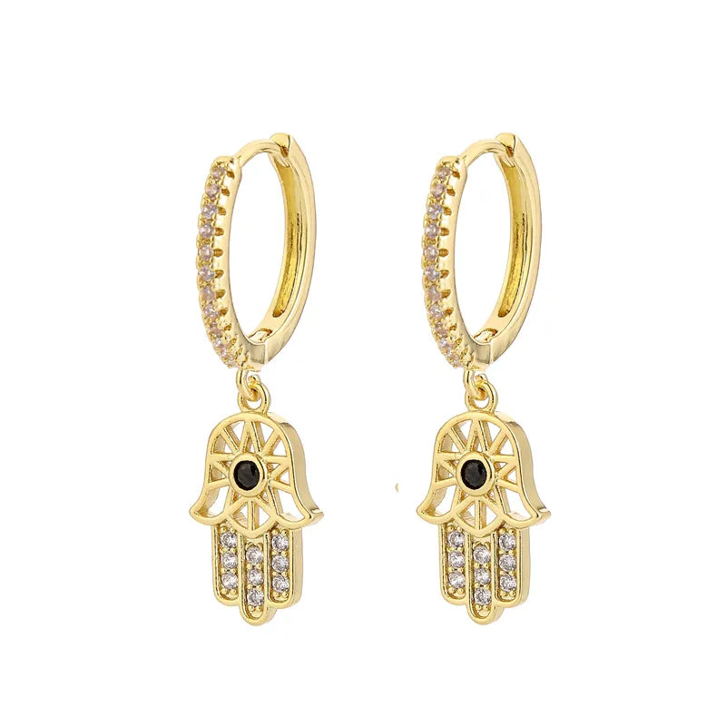SIPENGJEL Fashion Blue Crystal Turkey Evil Eye Dangle Earrings for Women Gold Plated Cute Unique Earrings Trendy Jewelry 2023