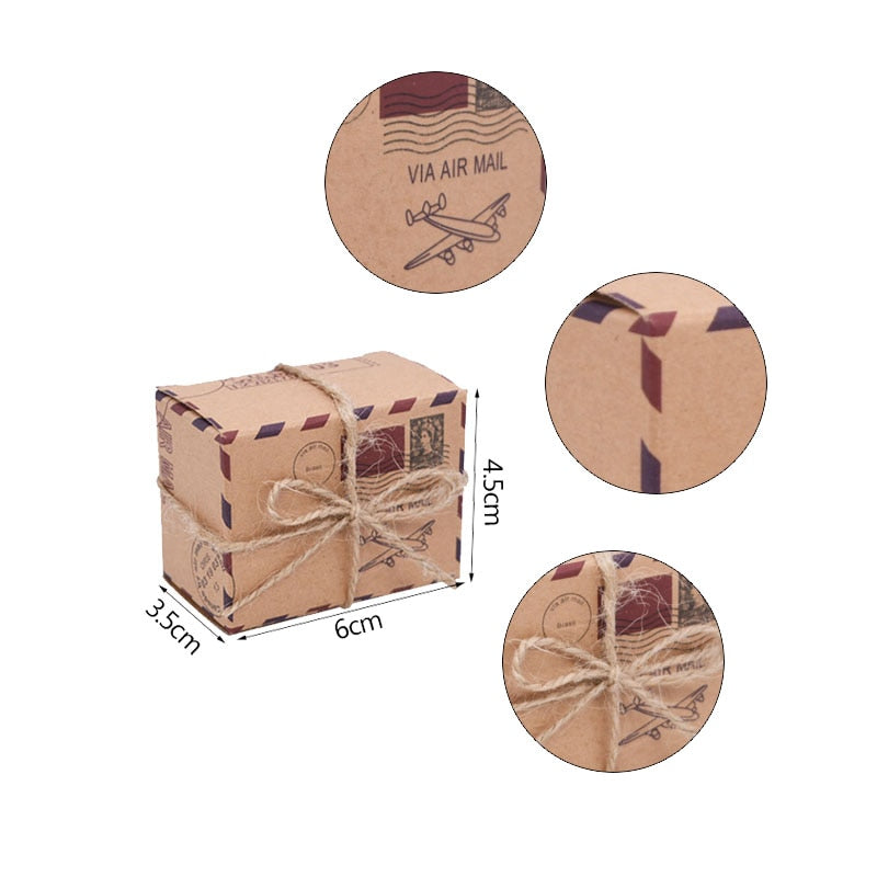Kraft Paper Box Thank You Candy Boxes Mini Pillow Shape Wedding Favors Box for Thanksgiving Birthday Eater Party Supplies