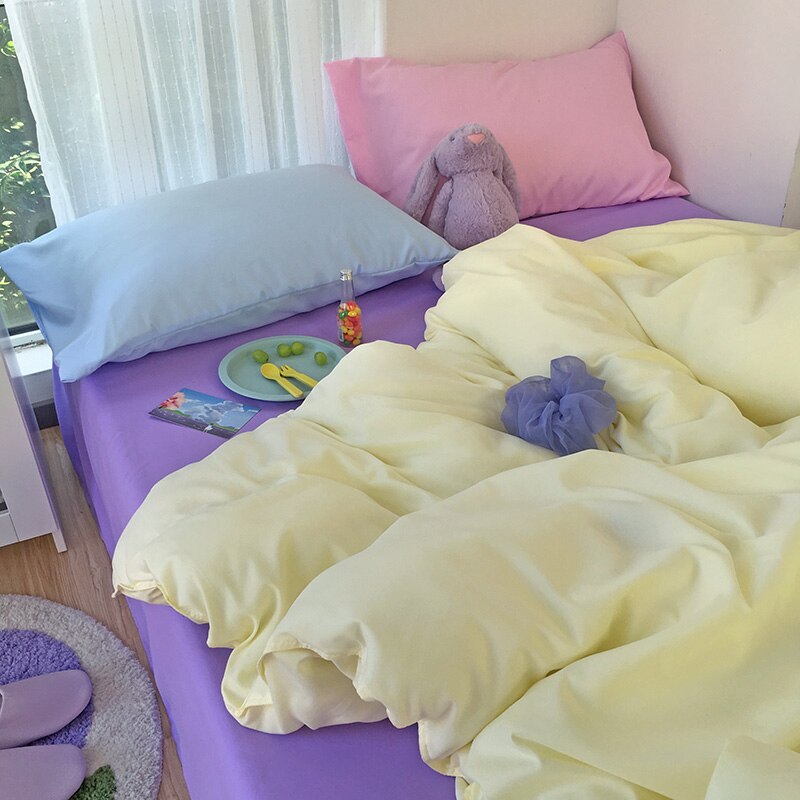 Bedding Set Bed Sheet Set Duvet Cover Set King Size Queen Size Comforter Sets Luxury Bedroom Anime Cute Pink