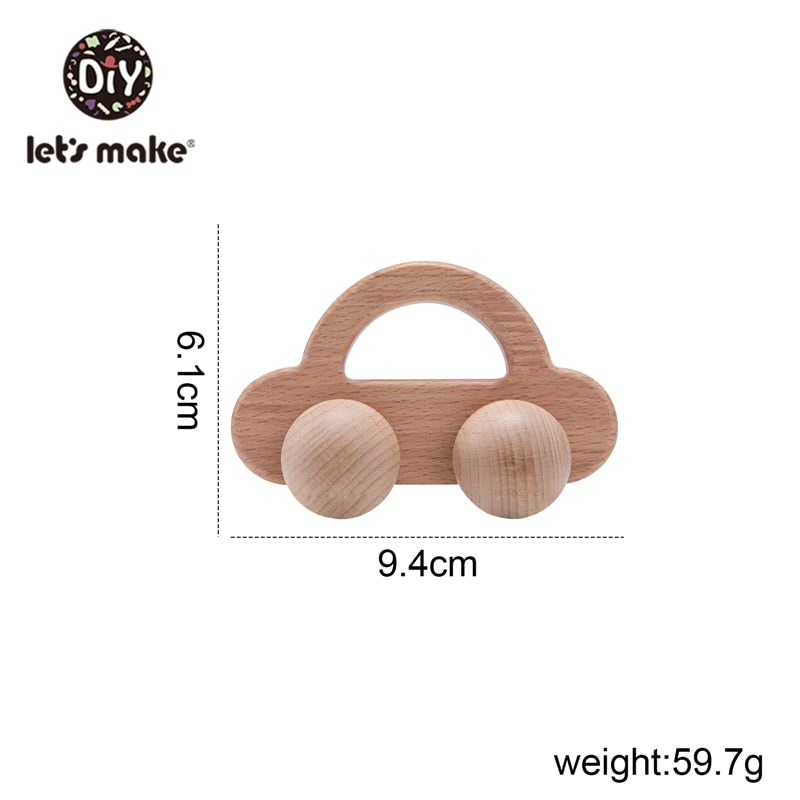 Wooden Toy Car Shape Organic Beech for Babies Teether Kids Brain Game Toys Handmade Crafts Christmas Cognitive Infants Toys