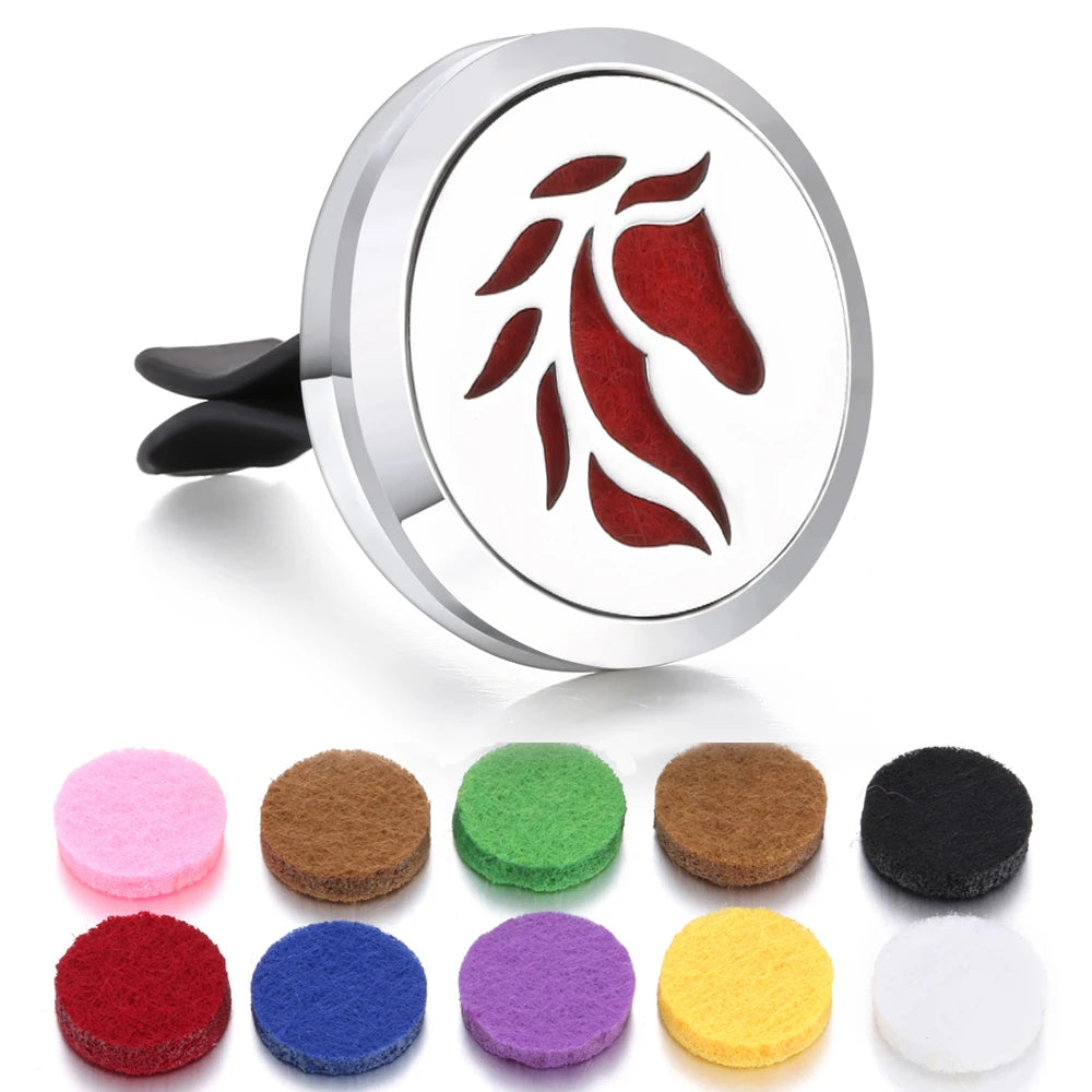 Aromatherapy Jewelry Car Perfume Diffuser Clip 30mm Flower Tree of Life Perfume Essential Oil Diffuser Locket Pendant Necklace