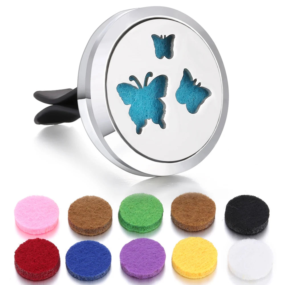 Aromatherapy Jewelry Car Perfume Diffuser Clip 30mm Flower Tree of Life Perfume Essential Oil Diffuser Locket Pendant Necklace