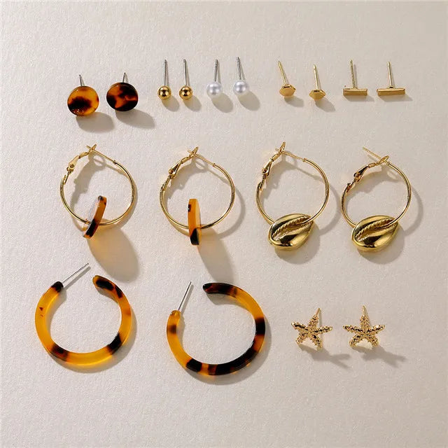 FNIO Big Simulated Pearl Earrings 2019 for Women Lover Geometric Round Heart Drop Dangle Earring Korean Statement Jewelry