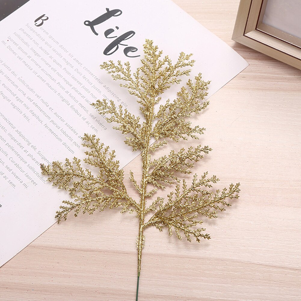 DIY Xmas Tree Garland Hanging Decor Christmas Tree Decor Christmas Hollow Christmas Glitter Tree Branches Simulated Leaves