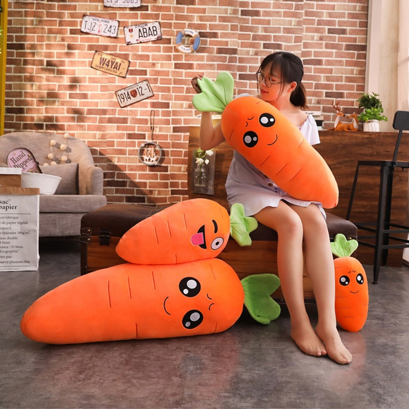 45/50/65/90cm Cartoon Smile Carrot Plush Toy Cute Simulation Vegetable Carrot Pillow Dolls Stuffed Soft Toys for Children