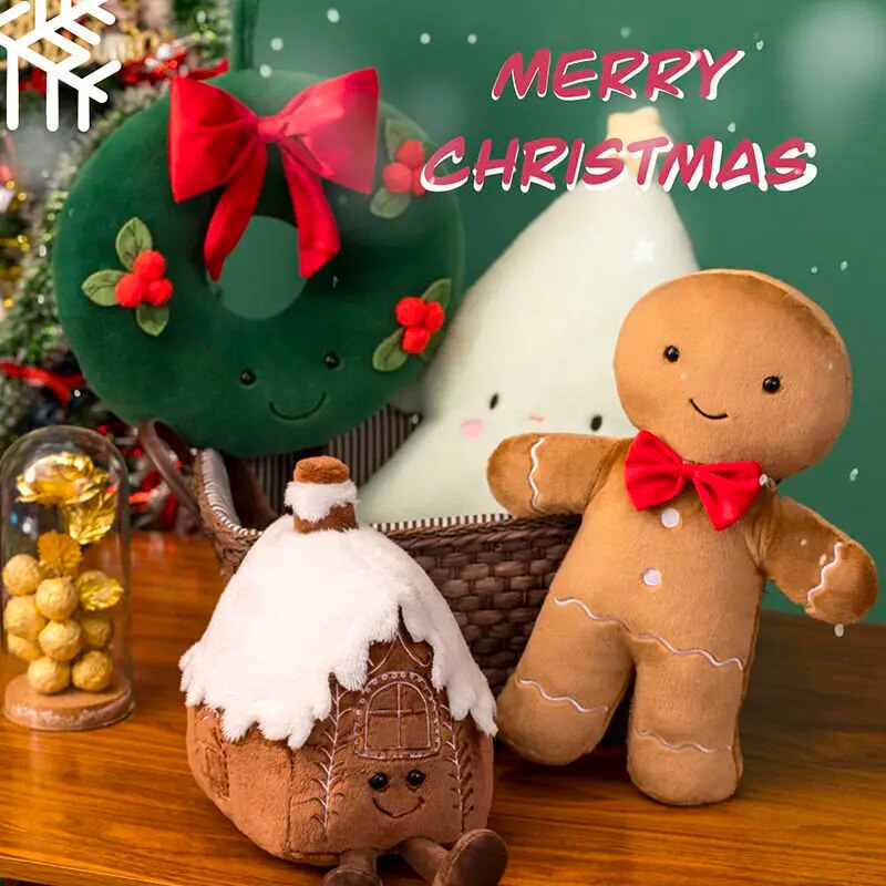 Merry Christmas Decorative Throw Pillows Xmas Tree Reindeer Gnome Soft 3D Shaped Cushion Cute Stuffed Cartoon Doll Plush Toy