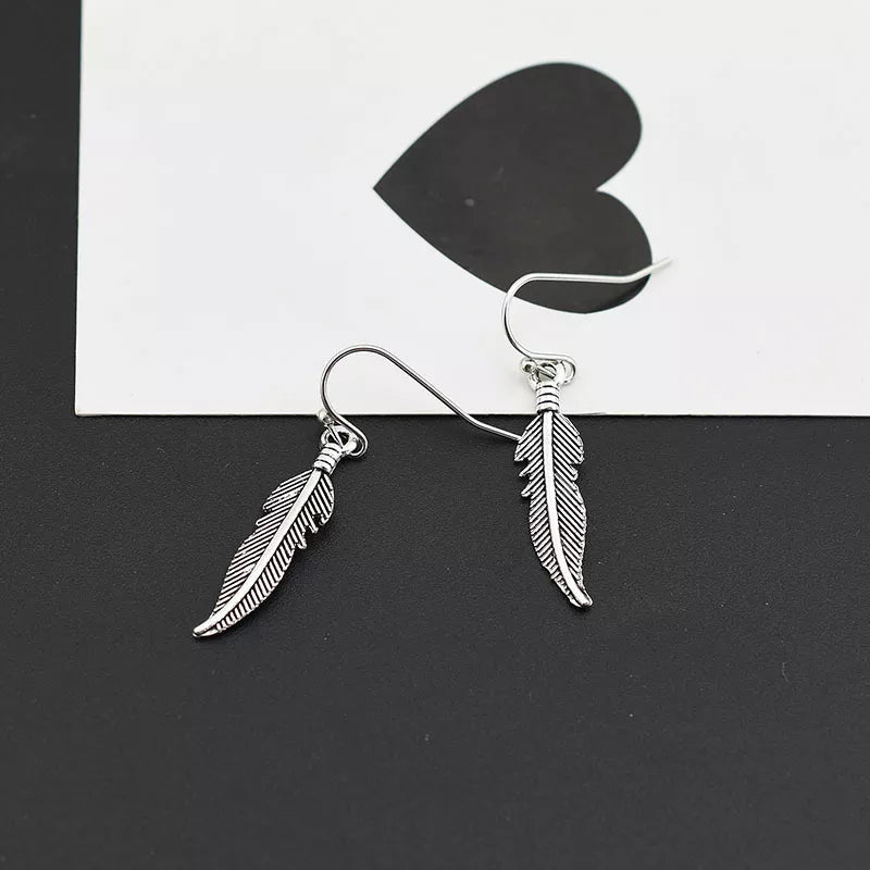 Men Punk Earrings Feather Tassel Long Chain Pendant Stainless Steel Stud Earring Trend Rock Hipster Ear Clip