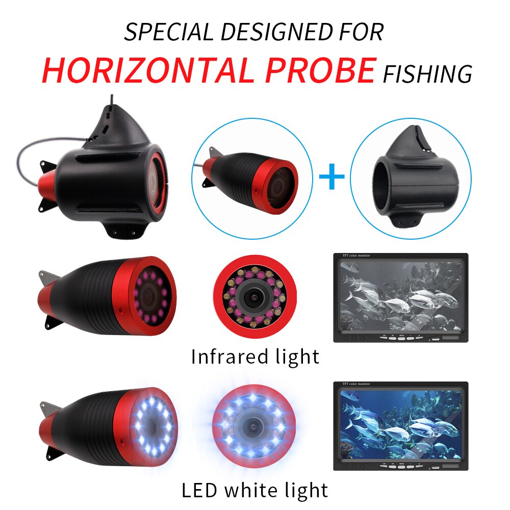 Erchang Underwater Fishing Camera DVR 7 Inch Winter Fishing Camera 1000TVL 24pcs Light Recording Infrared Camera for Ice Fishing